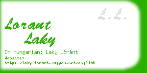 lorant laky business card