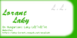 lorant laky business card